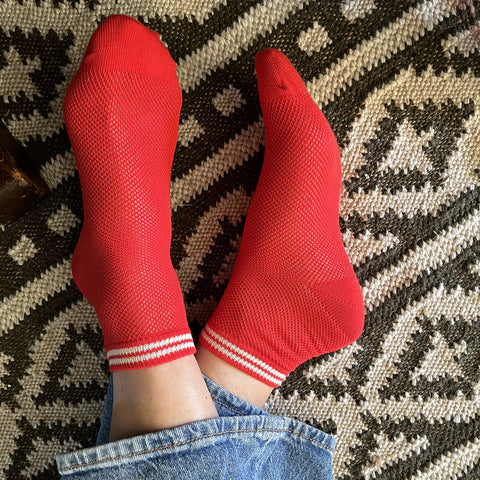 Unified Mesh Sneaker Socks | Classic Red