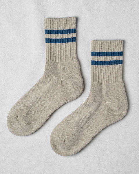 Unified Gym Socks | Oat Marine Stripe