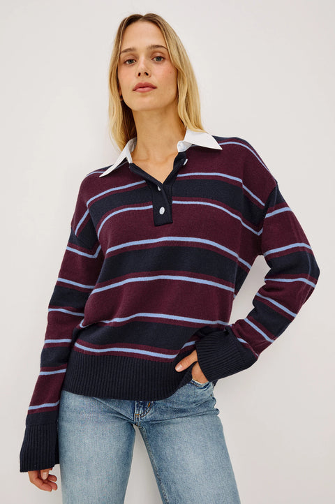 Rails Paxton Rugby Sweater | Boysenberry Stripe