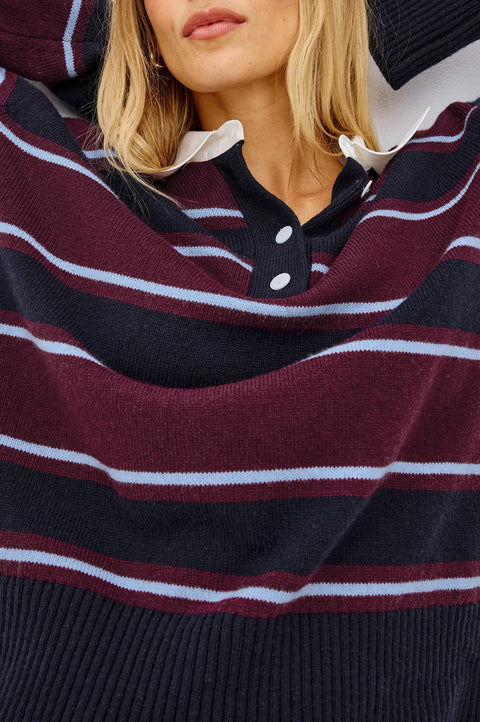 Rails Paxton Rugby Sweater | Boysenberry Stripe