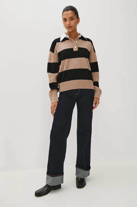 Rails Paxton Rugby Shirt | Oatmeal Black