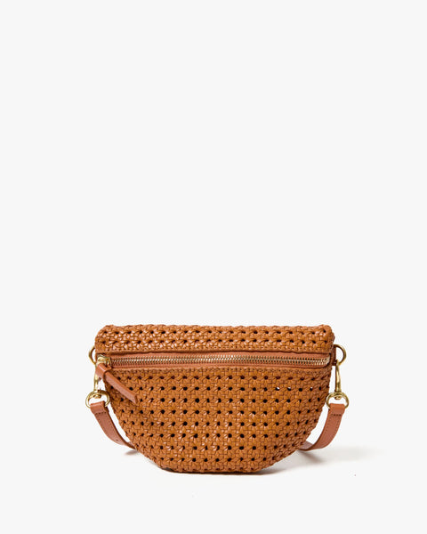 Clare V. Clare V Petit Fanny in Tan Rattan: summer