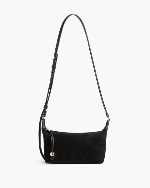 Flattered Ru Crossbody Bag | Black Suede