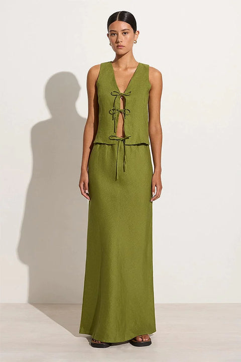Faithfull the Brand Cataline Skirt | Palm Green