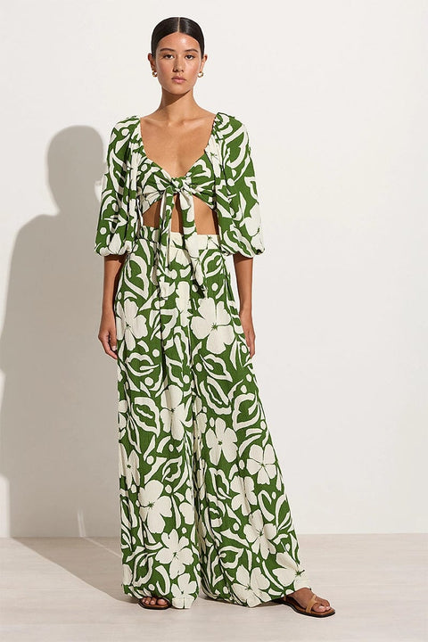 Faithfull the Brand Felicity Pants | Pavito Floral Olive