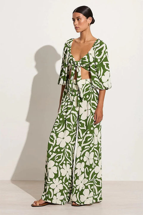 Faithfull the Brand Felicity Pants | Pavito Floral Olive