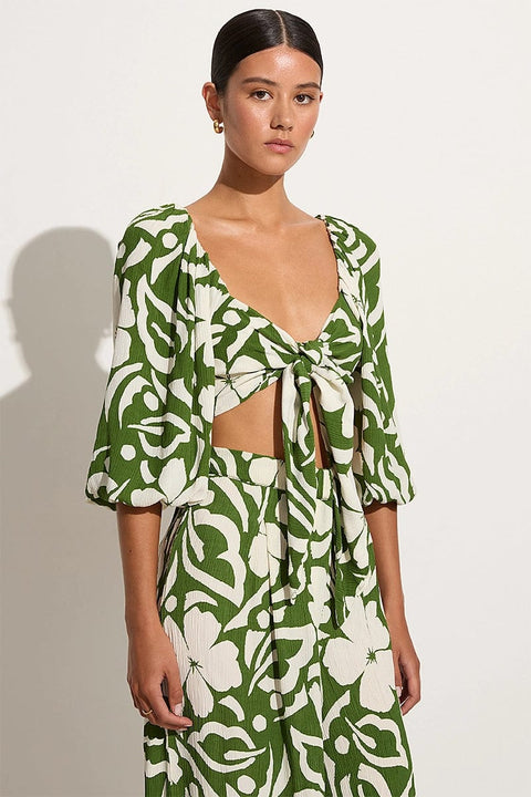 Faithfull the Brand Margherita Top | Pavito Floral Olive