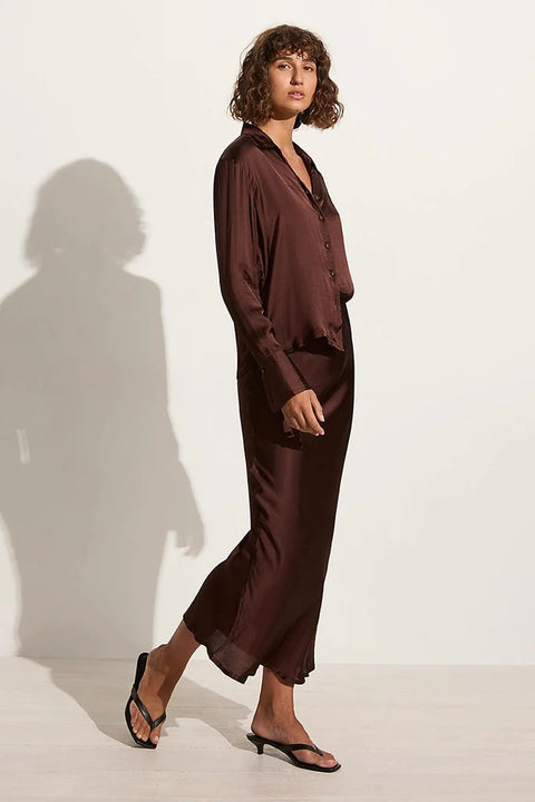Faithfull the Brand Ancora Skirt | Dark Truffle