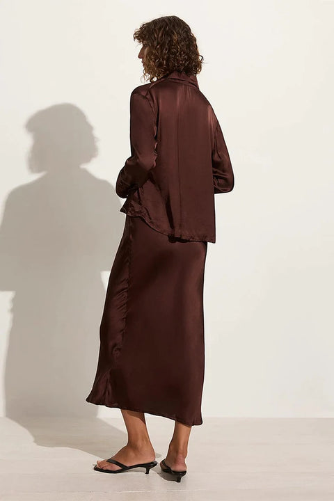 Faithfull the Brand Ancora Skirt | Dark Truffle