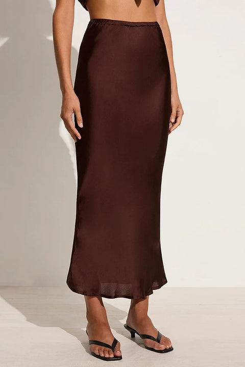 Faithfull the Brand Ancora Skirt | Dark Truffle