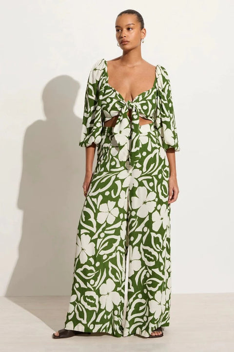Faithfull the Brand Margherita Top | Pavito Floral Olive