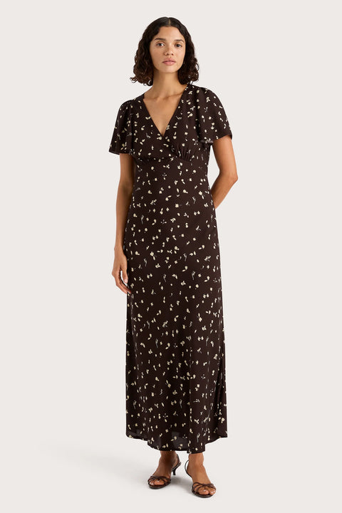 Faithfull the Brand Boda Midi Dress | Clover Brown