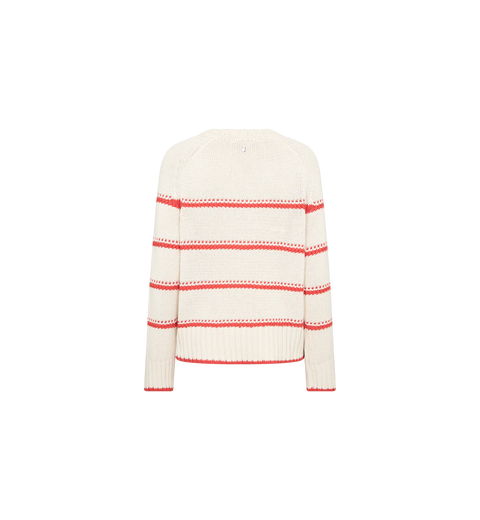 Mos Mosh Mos Mosh Rola Bine Stripe Crewneck Knit in Spicy Orange: tailored, crewneck, everyday, organic, soft