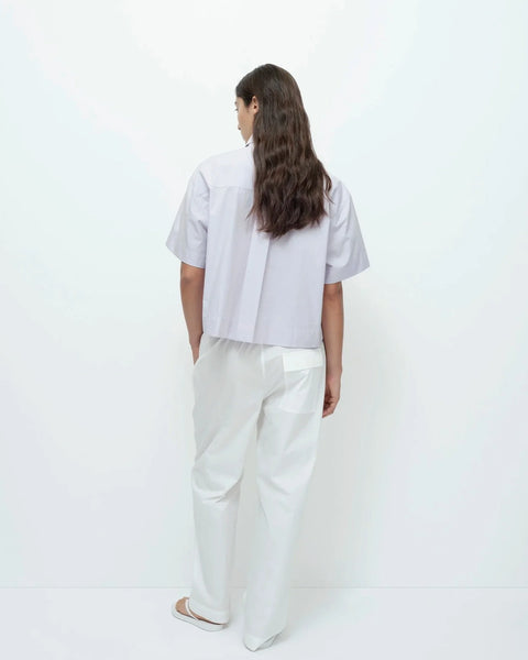 Purple cotton shirt full length back outfit relaxed fit casual styling
