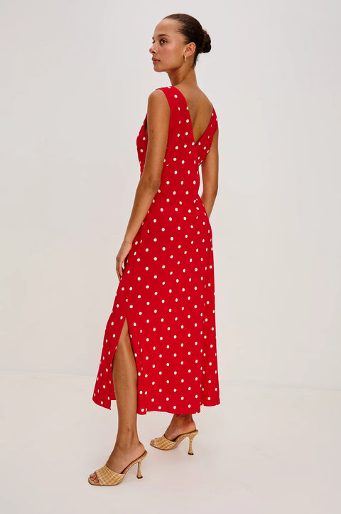 Rails Rails x Giadzy Terena Dress in Rossa: featuring midi, v-neck, sleeveless