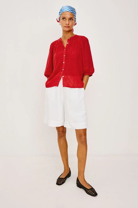 Rails Rails x Giadzy Theia Top in Tomato: featuring relaxed, linen