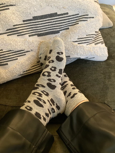 Unified Leopard Socks | Heather Grey