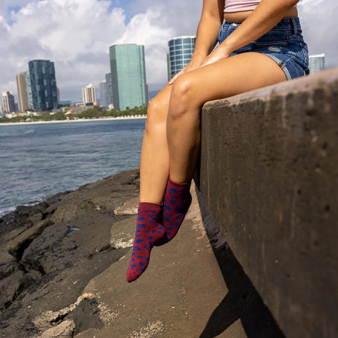 Unified Leopard Socks | Merlot