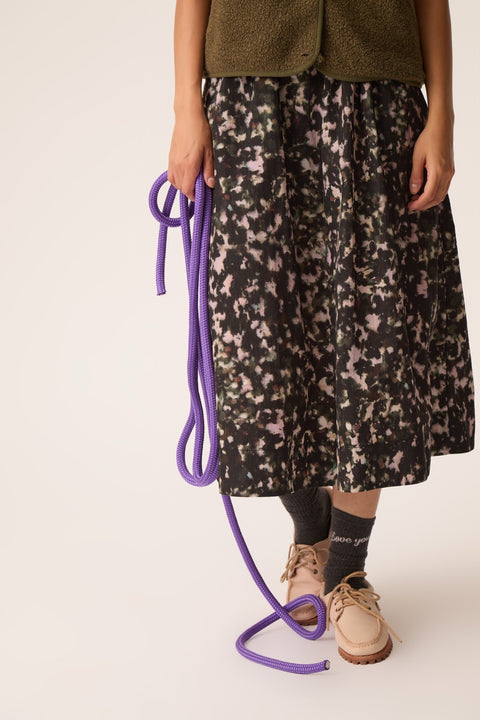 Des Petits Hauts Ylane Skirt in Camo - Women's Camouflage Print Midi Skirt