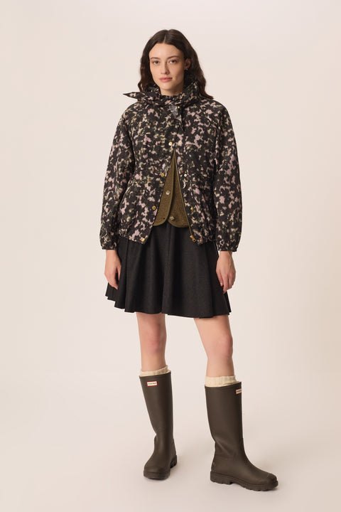 Des Petits Hauts Ylang Camo Jacket - Styled Shot Layered Over Basics for Everyday Urban Look