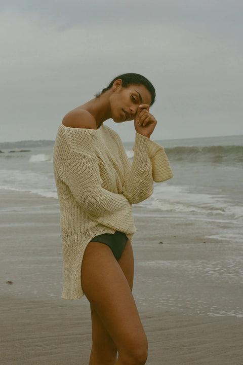 Zulu & Zephyr Stone Cotton Blend Knit Jumper