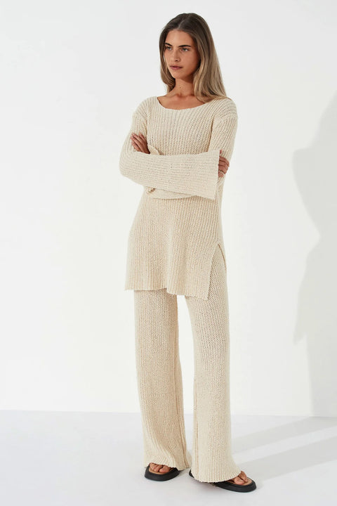 Zulu & Zephyr Stone Cotton Blend Knit Jumper