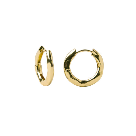 Machete Baby Wavy Hinge Hoops | Gold