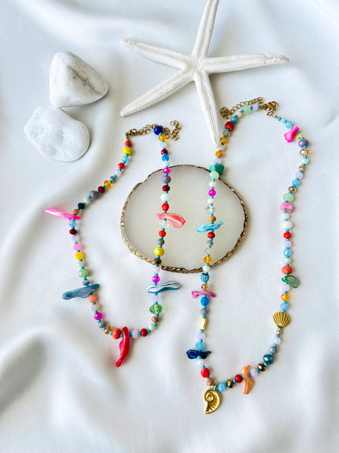 Goupi Necklace 01 | Short Beaded Summer Shell Necklace