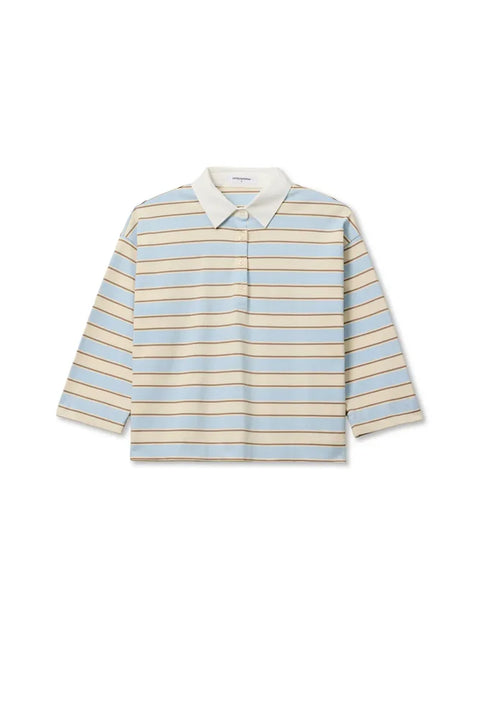Perfect White Tee Daria Rugby Shirt | Powder Blue Stripe