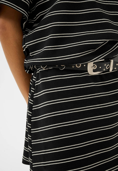 Gestuz Pilova Skirt | Black White Stripe