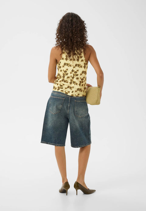 Gestuz Chery Blouse | Lemon Yellow Olive Multi