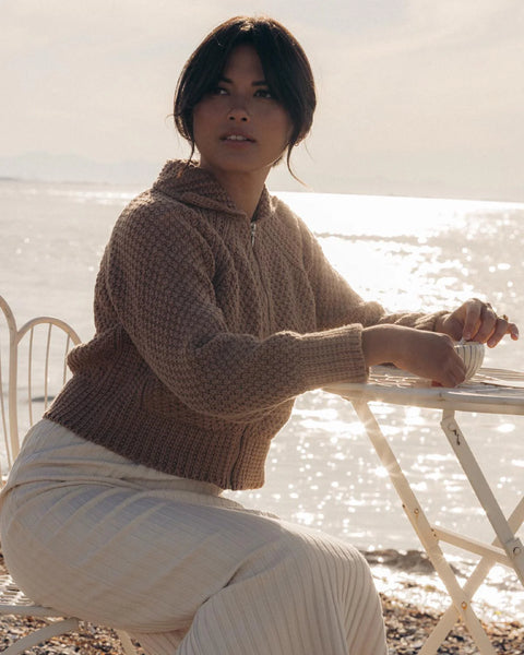 Hary Jae Meadow Zip Cardigan | Camel