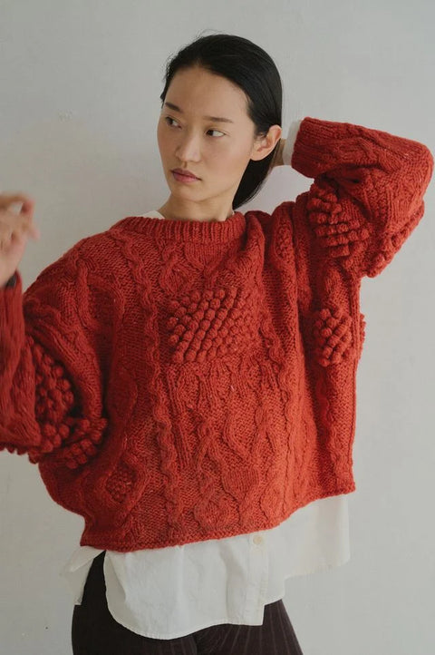 Shaina Mote Patchwork Crewneck | Persimmon