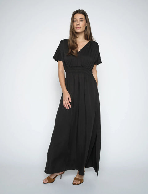 Mos Mosh Mos Mosh Edith Annie Dress in Black: featuring maxi, v-neck