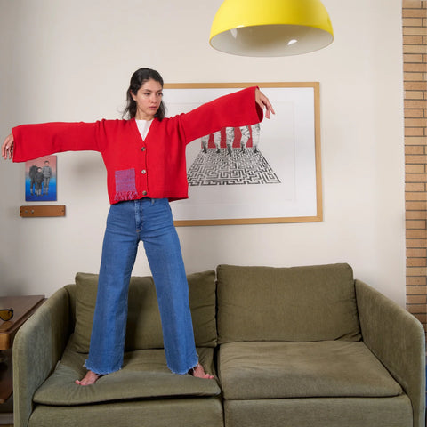 Givéh Red Melo Cardi