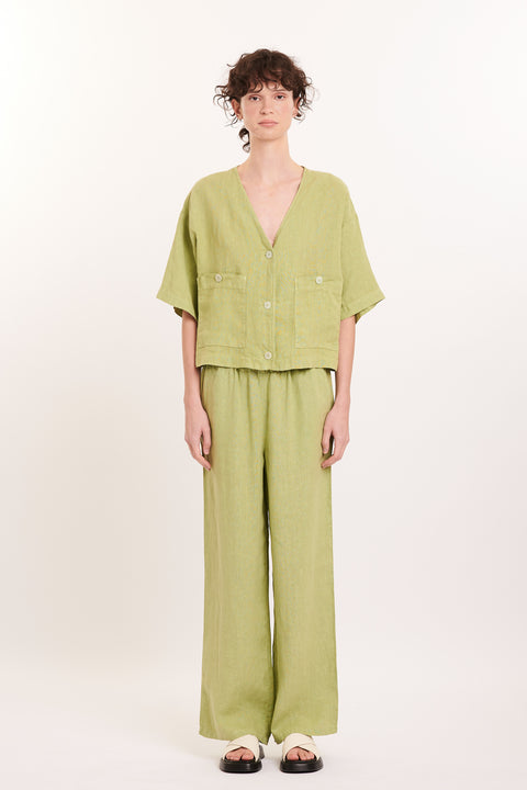 Our Sister Ozzy Linen Shirt | Lime