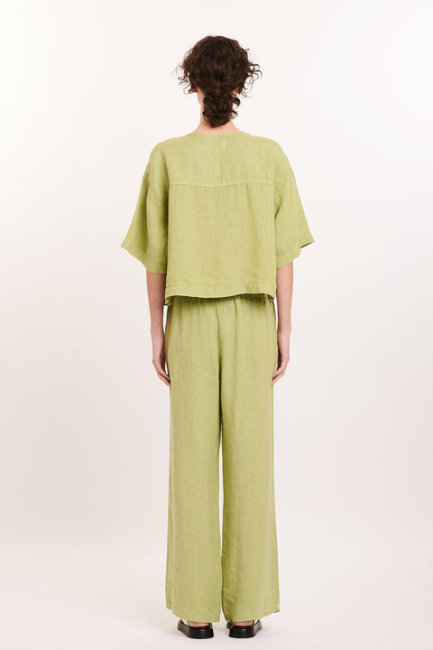 Our Sister Ozzy Linen Shirt | Lime