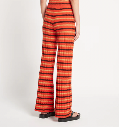 Faithfull the Brand Damira Knit Pants | Orange Stripe