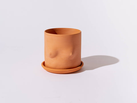 Group Partner 5" Boob Pot with Saucer | Terra Cotta
