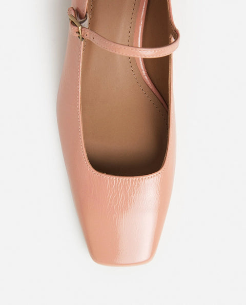 Flattered Evan Mary Jane | Wrinkled Patent Blush Pink