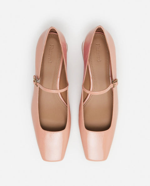 Flattered Evan Mary Jane | Wrinkled Patent Blush Pink