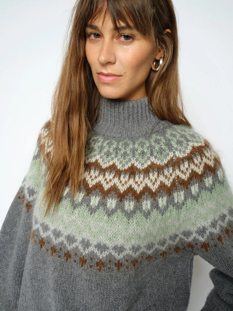 Mos Mosh Daya Fjord Wool Mohair Knit — fabric texture detail close-up