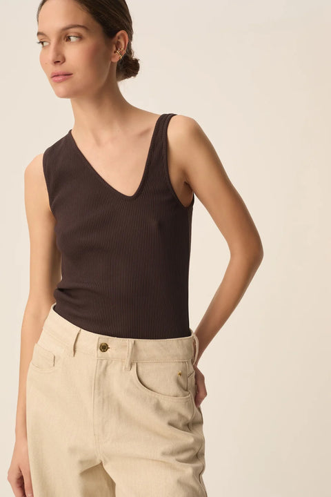Des Petits Hauts Des Petits Hauts Kaliss Tank in Terre: summer, cotton, statement piece