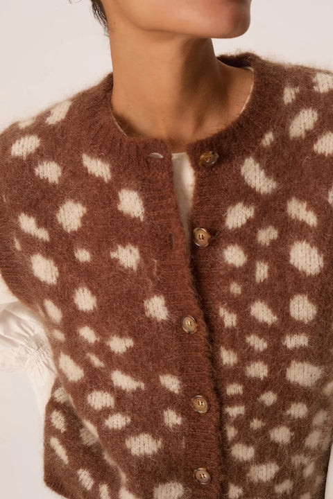 Des Petits Hauts Adola Vest | Jacquard Faon