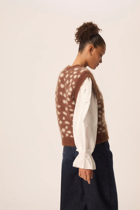 Des Petits Hauts Adola Vest | Jacquard Faon