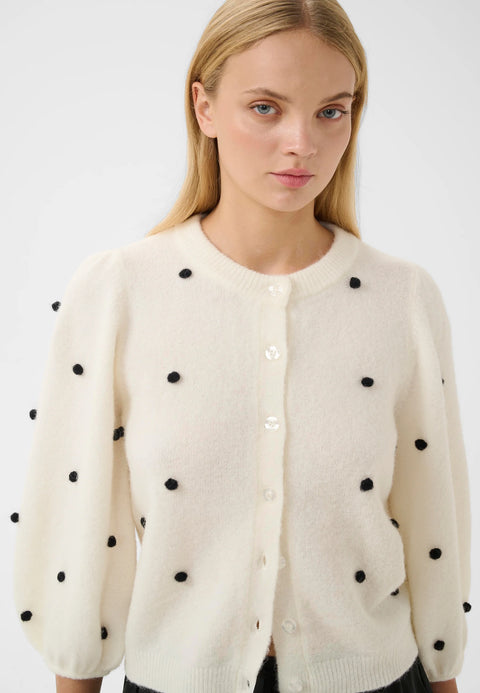 Gestuz Alpha Dot Cardigan | Ivory