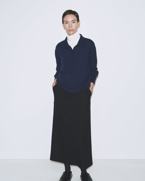 Mijeong Park Cashmere Blend Polo Sweater | Navy