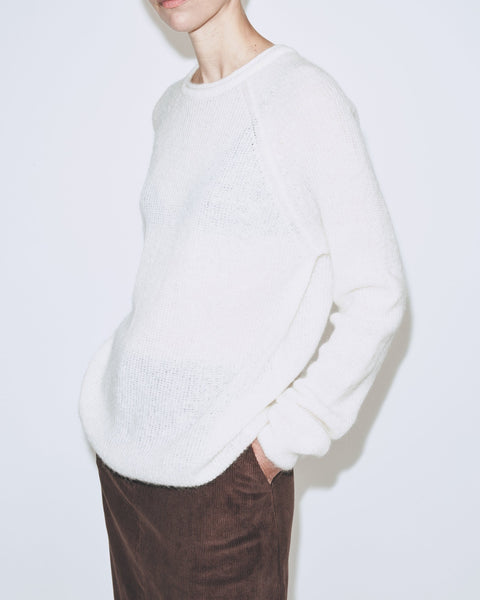 Mijeong Park Mohair Blend Crew Neck Sweater | Ivory