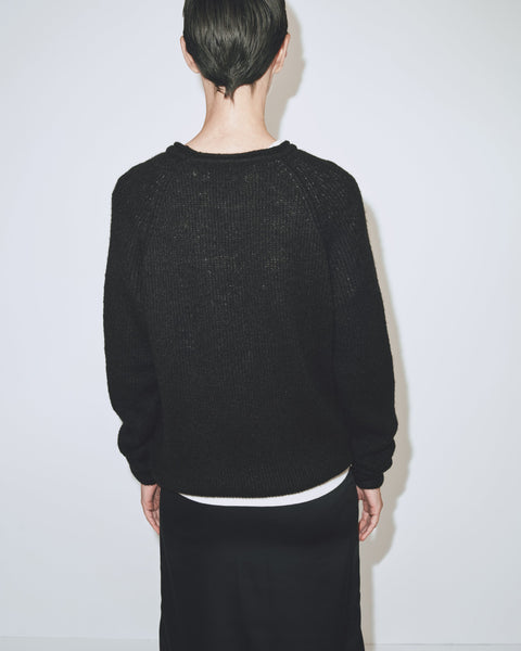 Mijeong Park Mohair Blend Crew Neck Sweater | Black