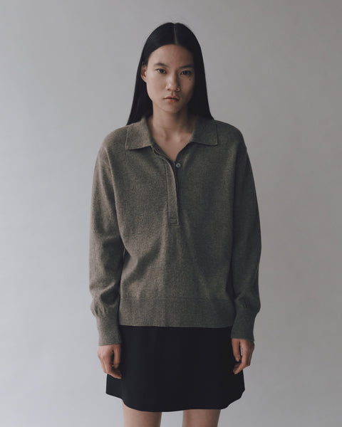 Mijeong Park Cashmere Blend Polo Sweater | Greige